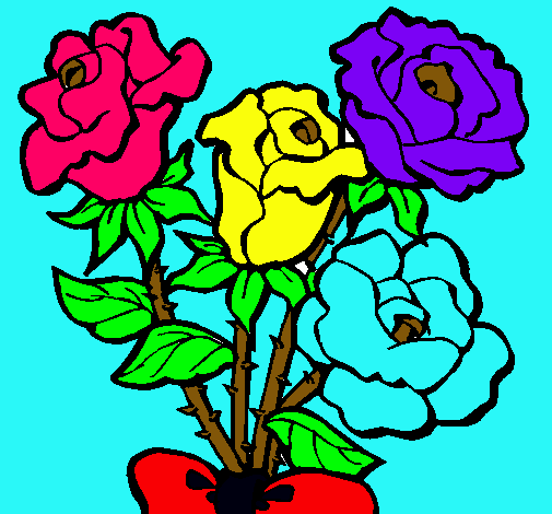 Dibujo Ramo de rosas pintado por dilmar 