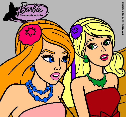 Dibujo Barbie y su amiga pintado por aylinvaleria