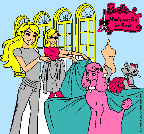 Barbie y su amiga mirando ropa