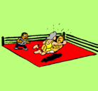 Dibujo Lucha en el ring pintado por braya