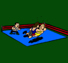 Dibujo Lucha en el ring pintado por ramon