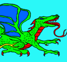 Dibujo Dragón réptil pintado por FERNANA
