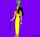 Dibujo Hathor pintado por ALHEISAH