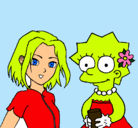 Dibujo Sakura y Lisa pintado por Aliandrow