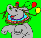 Dibujo Elefante con 3 globos pintado por fabricio