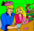 Dibujo Barbie y su amigo en la heladería pintado por fridam