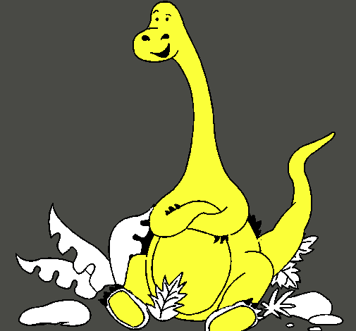 Dibujo Diplodocus sentado pintado por PRINCESSAURORA 
