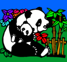 Dibujo Mama panda pintado por florilandia