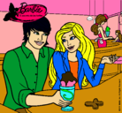 Dibujo Barbie y su amigo en la heladería pintado por princessa9