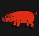 Dibujo Cerdo con pezuñas negras pintado por PEPE04