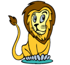 Dibujo León pintado por mimo
