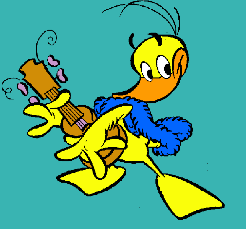 Pato con guitarra