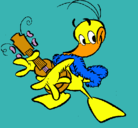 Dibujo Pato con guitarra pintado por mabelbana