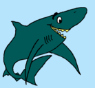 Dibujo Tiburón alegre pintado por ueeee