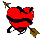 Dibujo Corazón con flecha pintado por jejeje