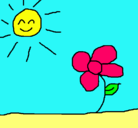 Dibujo Sol y flor 2 pintado por petrona