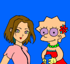 Dibujo Sakura y Lisa pintado por y8oikh