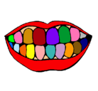 Dibujo Boca y dientes pintado por vitamarta