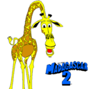 Dibujo Madagascar 2 Melman pintado por melma