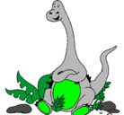 Dibujo Diplodocus sentado pintado por hhdfjjf