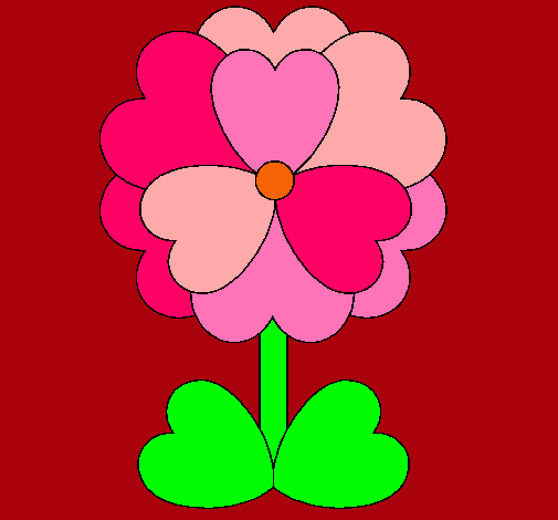 Dibujo Flor de corazones pintado por Laura2