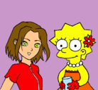 Dibujo Sakura y Lisa pintado por GATO3D