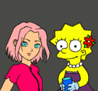 Dibujo Sakura y Lisa pintado por eluney