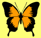 Dibujo Mariposa con alas negras pintado por fres