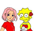 Dibujo Sakura y Lisa pintado por celia7