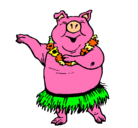 Dibujo Cerdo hawaiano pintado por Celia36