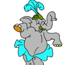 Dibujo Elefante bailando pintado por elefant
