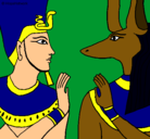 Dibujo Ramsés y Anubis pintado por jenlo+