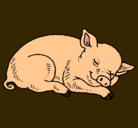 Dibujo Cerdo durmiendo pintado por ramon