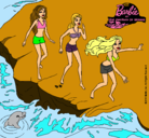 Dibujo Barbie y sus amigas en la playa pintado por albazares