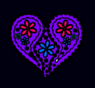 Dibujo Corazón de flores pintado por ternura