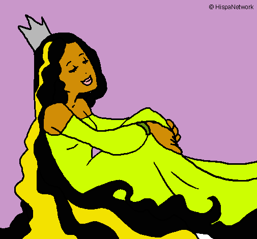 Dibujo Princesa relajada pintado por Belenia