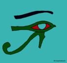 Dibujo Ojo Horus pintado por gusa