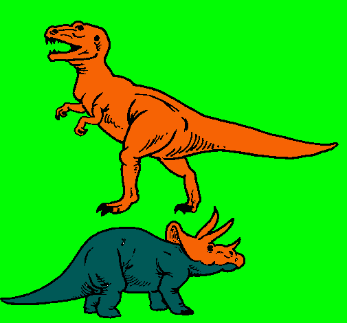 Triceratops y tiranosaurios rex