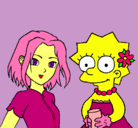 Dibujo Sakura y Lisa pintado por ginheva