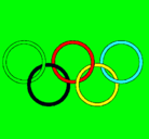 Dibujo Anillas de los juegos olimpícos pintado por nomero