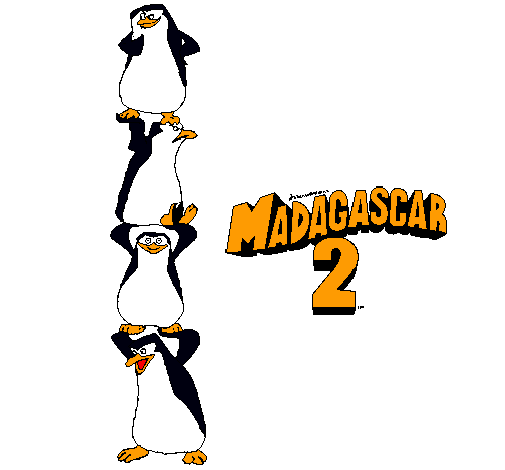 Dibujo Madagascar 2 Pingüinos pintado por belenrios