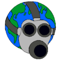 Dibujo Tierra con máscara de gas pintado por encarni