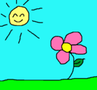 Dibujo Sol y flor 2 pintado por Emilia123
