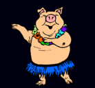 Dibujo Cerdo hawaiano pintado por sharon