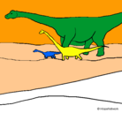 Dibujo Familia de Braquiosaurios pintado por mdbjhshjd