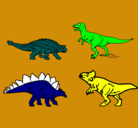 Dibujo Dinosaurios de tierra pintado por isaias