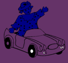 Dibujo Muñeca en coche descapotable pintado por carolina5