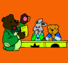 Dibujo Profesor oso y sus alumnos pintado por dddddddddd