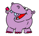 Dibujo Hipopótamo pintado por custer