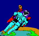 Dibujo Astronauta en el espacio pintado por lizy